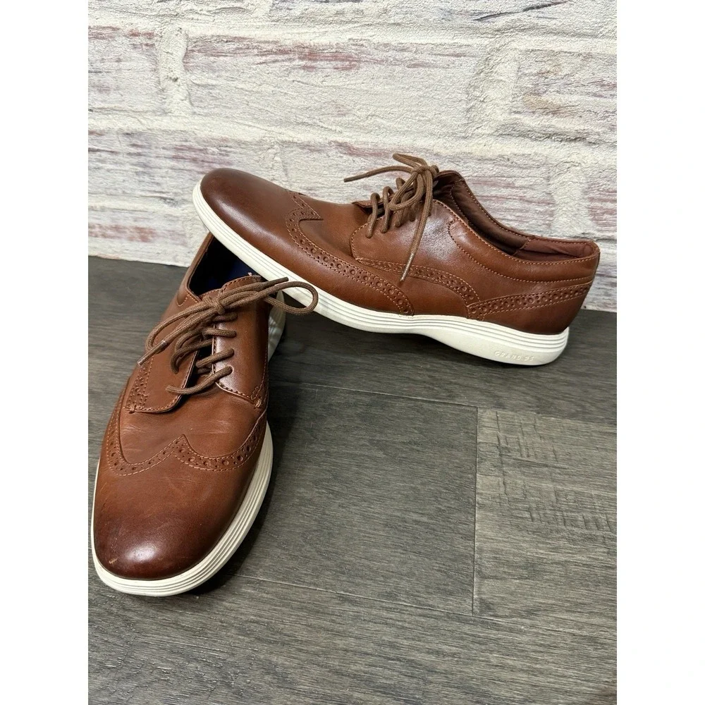 Cole Haan Mens Grand Tour Wing Oxford Woodbury Ivory Casual Shoes C29414 Sz 11.5